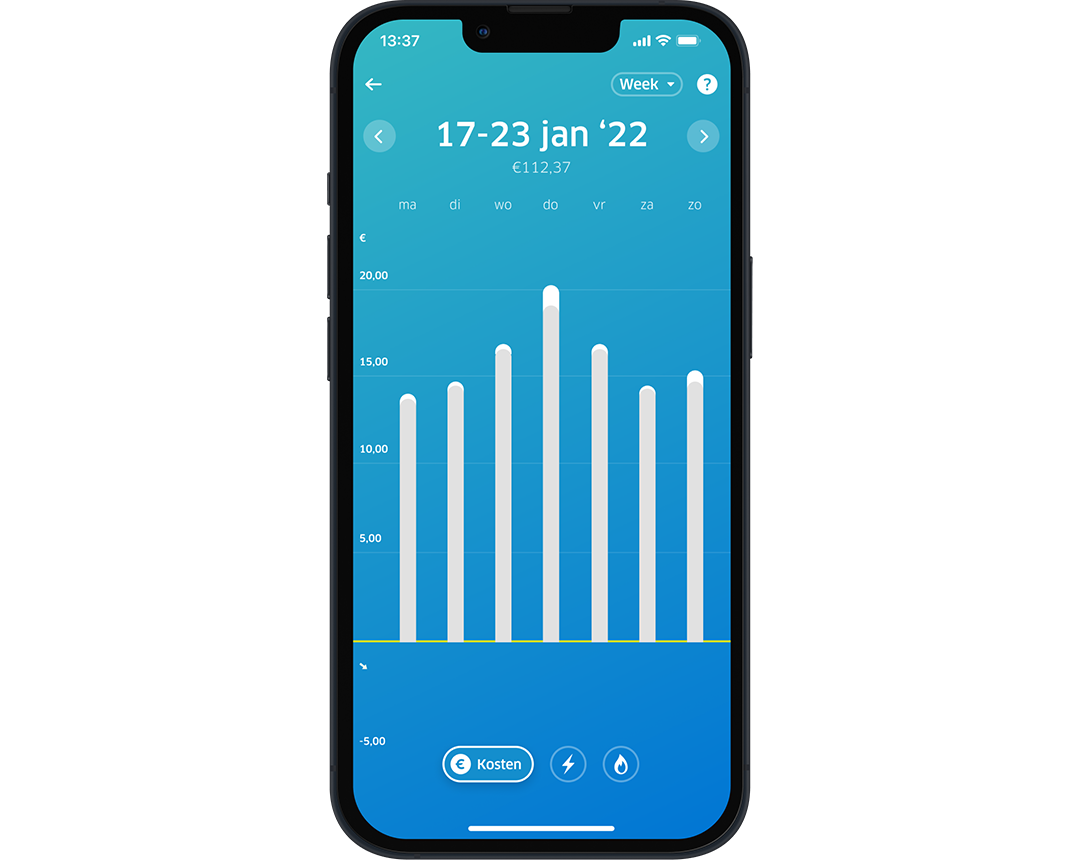 Verbruik in de app