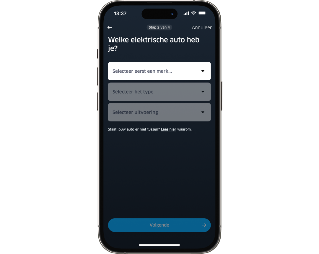 Selecteer je elektrische auto